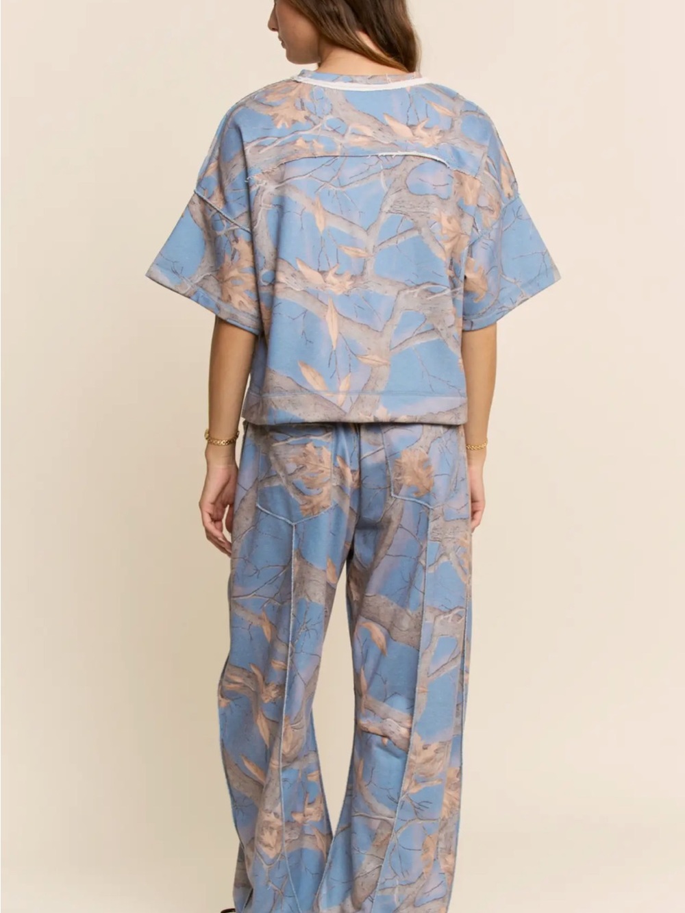 NWT Davi & Dani Blue Camo Lounge Set | Size Large - Picture 7 of 7